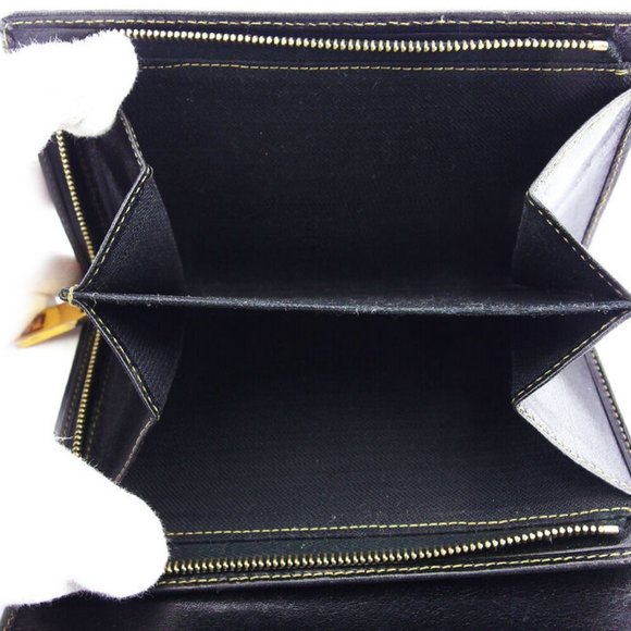 Authentic FENDI L-shaped zipper purse block check beige PVC ~ leather Auth used - Picture 7 of 9